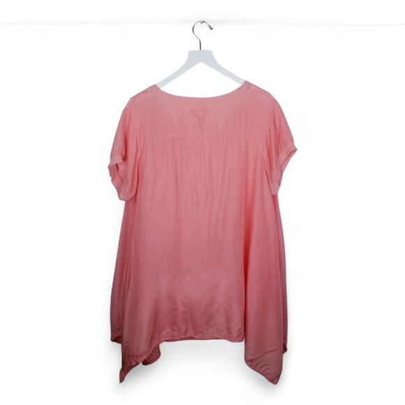 Pete & Greta by Johnny Was Top Peach Sharkbite 100% Cupra Top - Medium - Picture 4 of 7